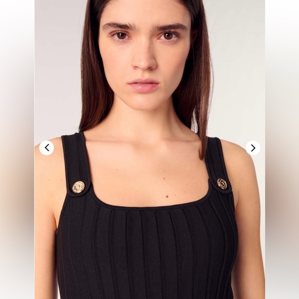Sandro NWT Pleated Knit A-Line Midi Dress - Picture 2 of 7